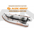 KOLIBRI - Надуваема моторна лодка с твърдо дъно и надуваем кил KM-300DL Light - светло сив